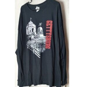 Gettysburg‎ Graphic Long Sleeve T-Shirt Civil War History Black 3XL